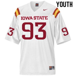 Youth Iowa State University #93 Eddie Ogamba White Official Jerseys 601035-706