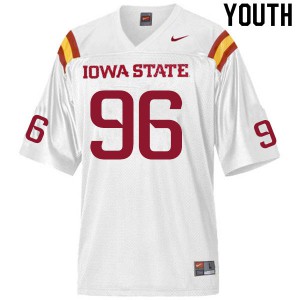 Youth Iowa State University #96 J.R. Singleton White Football Jersey 276855-626