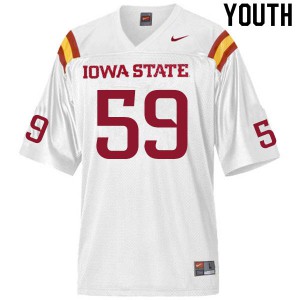 Youth Iowa State University #59 Jack Hester White Embroidery Jerseys 409932-616