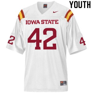 Youth Iowa State #42 Jack Tiarks White High School Jerseys 624744-956