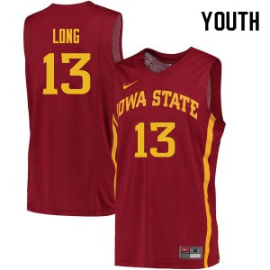 Youth Iowa State Cyclones #13 Jakolby Long Cardinal Embroidery Jersey 705350-673