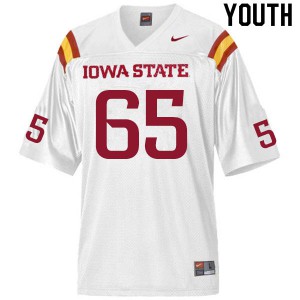 Youth Iowa State University #65 Sam Rengert White Football Jerseys 152182-734