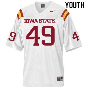 Youth Iowa State Cyclones #49 Trey Fancher White Official Jersey 662286-858